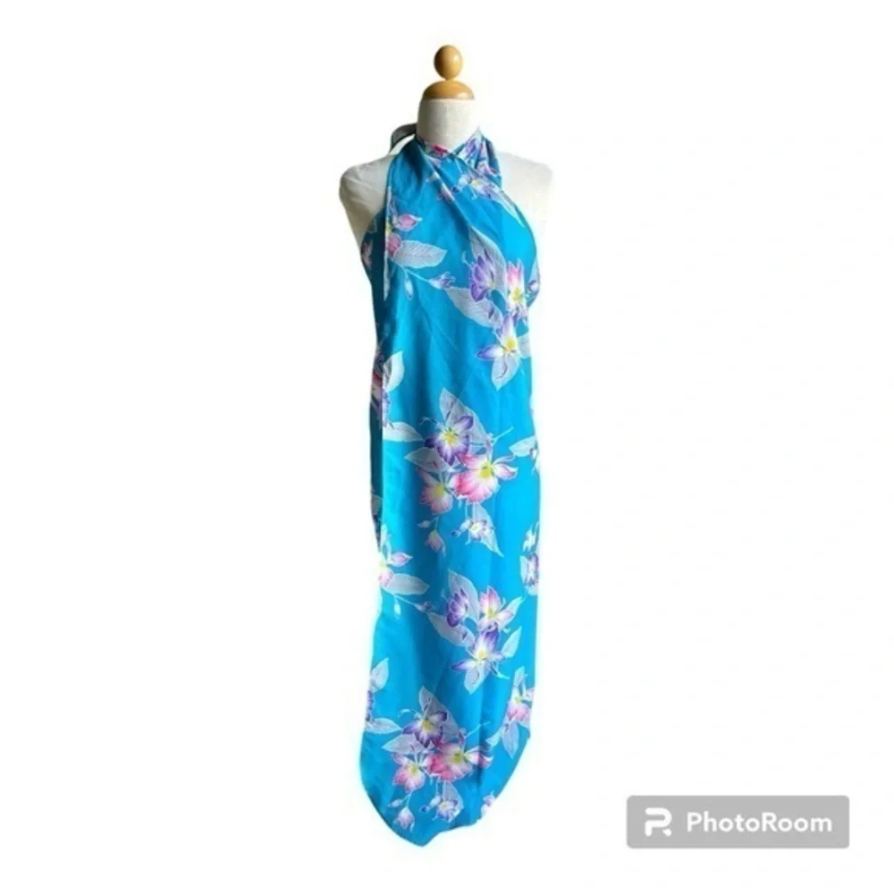 Vintage Andrade fine apparel Hawaiian print wrap coverup one size